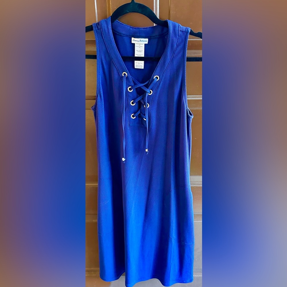 Tommy Bahama Lace up sleeveless dress, Blue size small